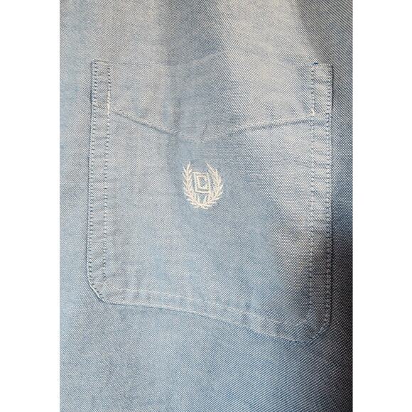 Chaps Stretch Oxford Button Down Shirt Mens XXL Blue Long Sleeve - Picture 6 of 7